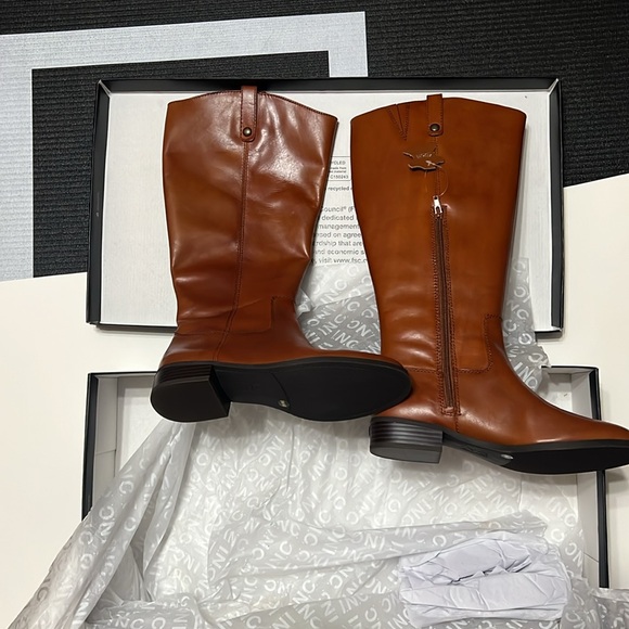 Inc women’s brown elastic goring pull tab at sides cushioned studded fawne round - Picture 6 of 6